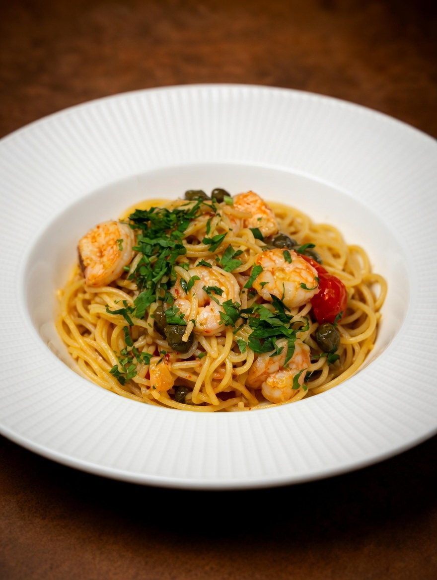 Spicy Shrimp Tagliolini